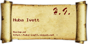Huba Ivett névjegykártya